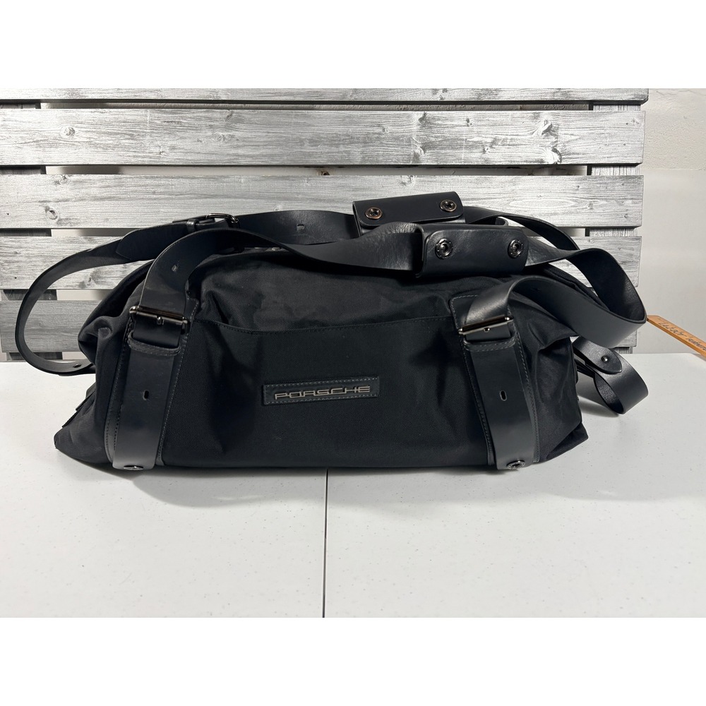 Porsche Design Black Ballistic Nylon Leather Trim Duffel Travel Bag 3 bags